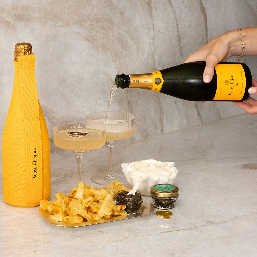 Caviar, Veuve Champagne, and French 75 Cocktails