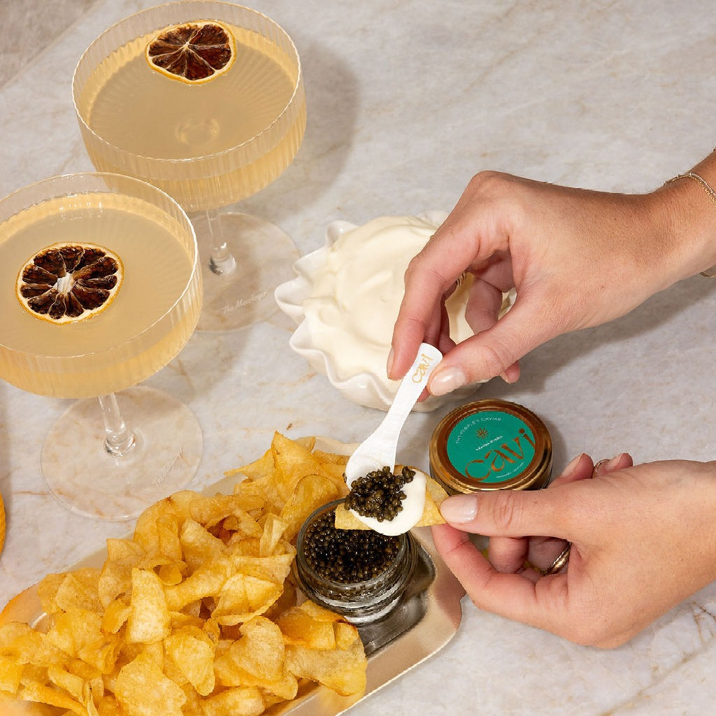 Caviar, Veuve Champagne, and French 75 Cocktails
