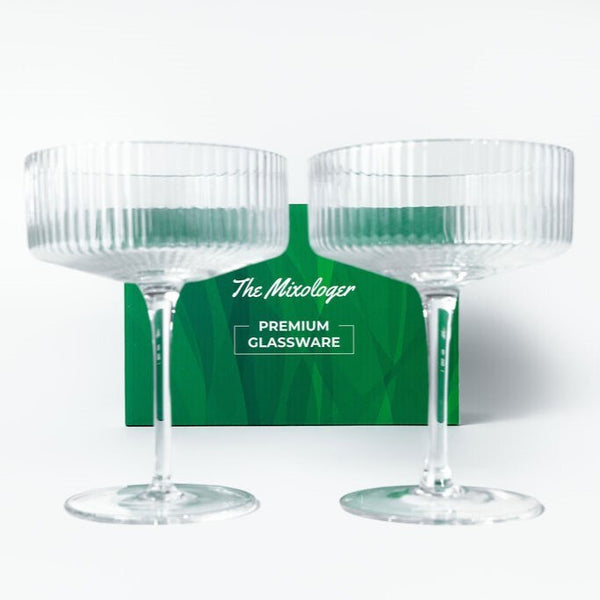 Ribbed Coupe Glass - Set of 2 - The Mixologer