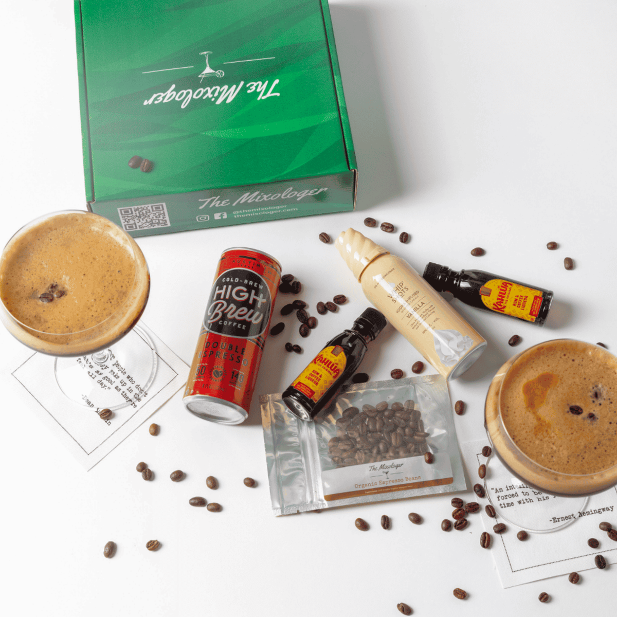 Ingredients for Espresso Martini Kit, Contents of Espresso Martini Gift